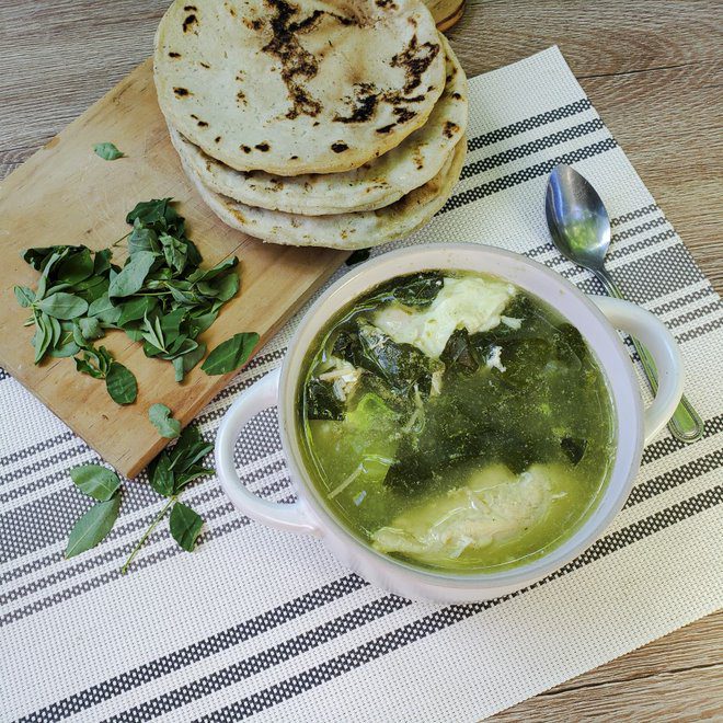 Chicken soup with chipilín