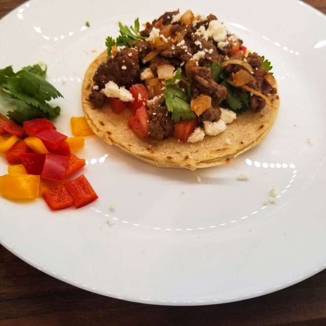 Tortillas with Meat and Fresh Cheese